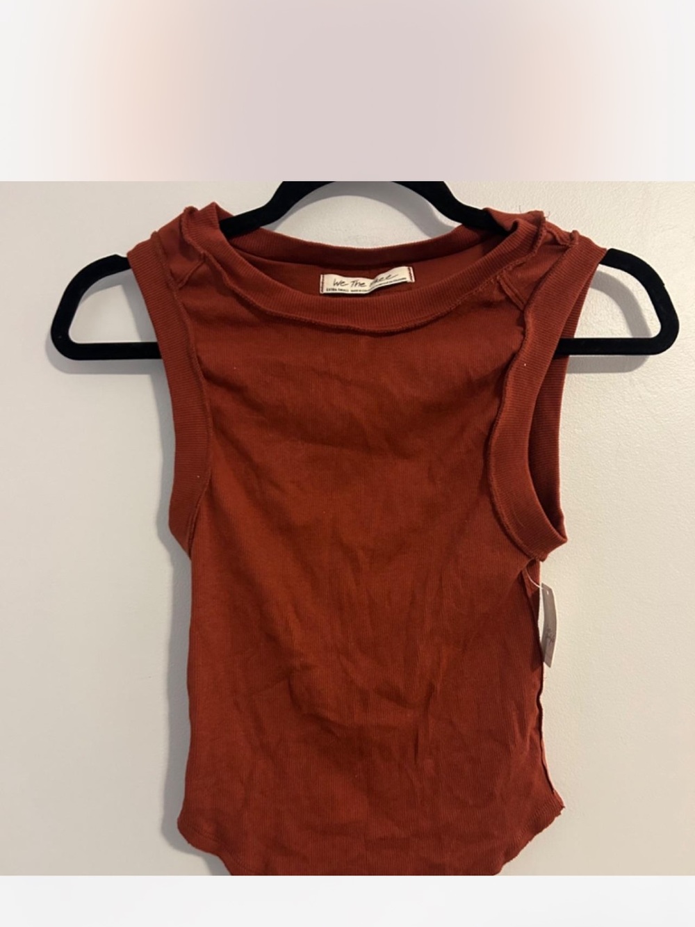 Free People Ribbed Tank Top in Rust